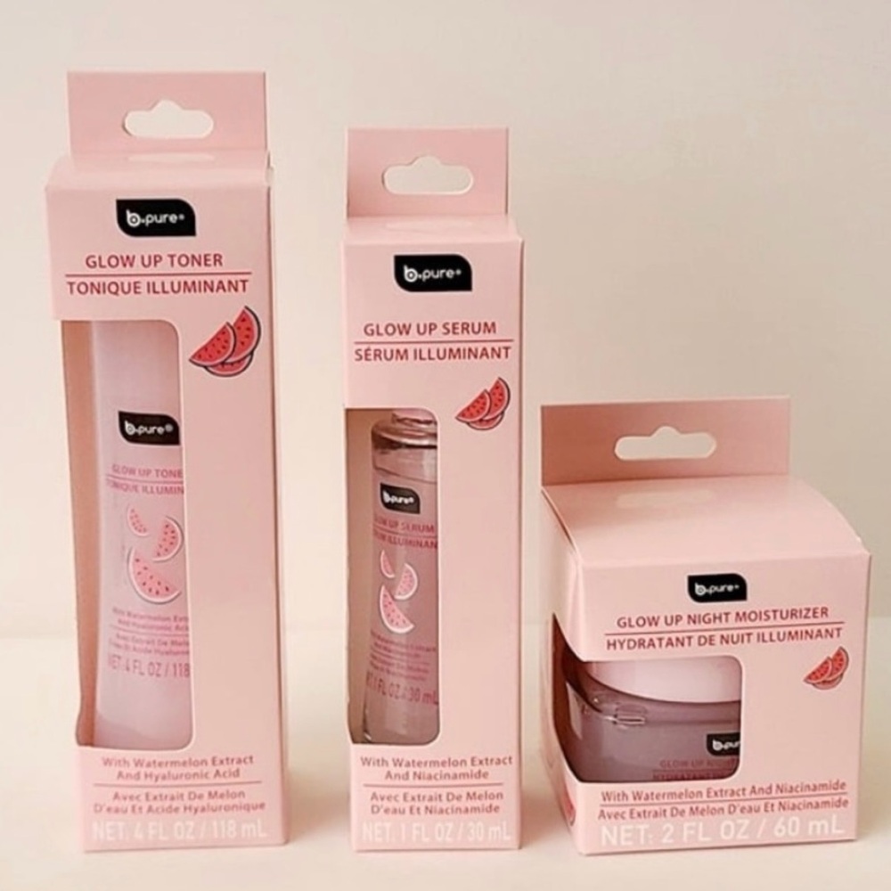 b-pure Watermelon Glow Up Skincare Set (Toner, Serum & Night Moisturizer)